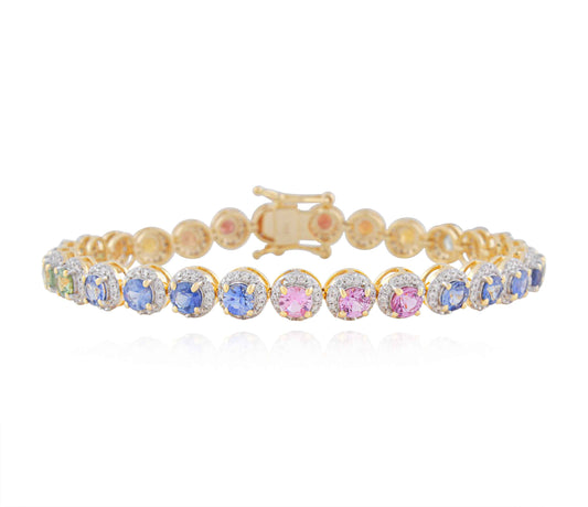 Sleek Multicolour Gemstone Bracelet