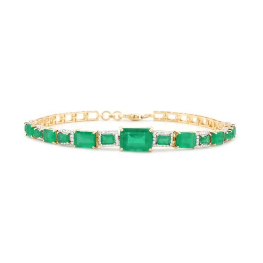 Art Deco Emerald And Diamond Bracelet