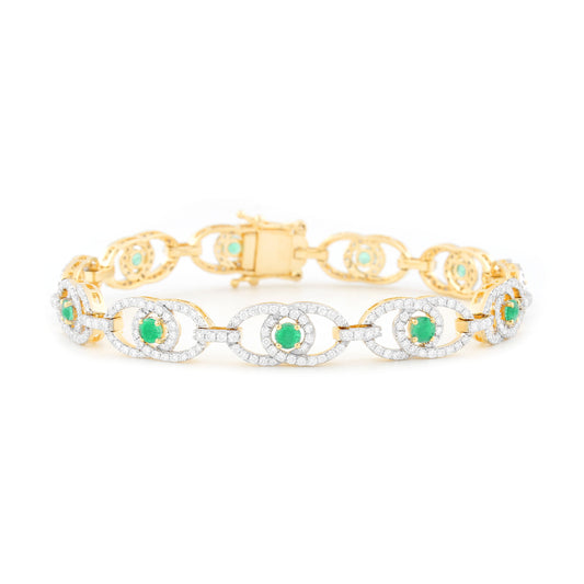 Golden Radiant Emerald Bracelet
