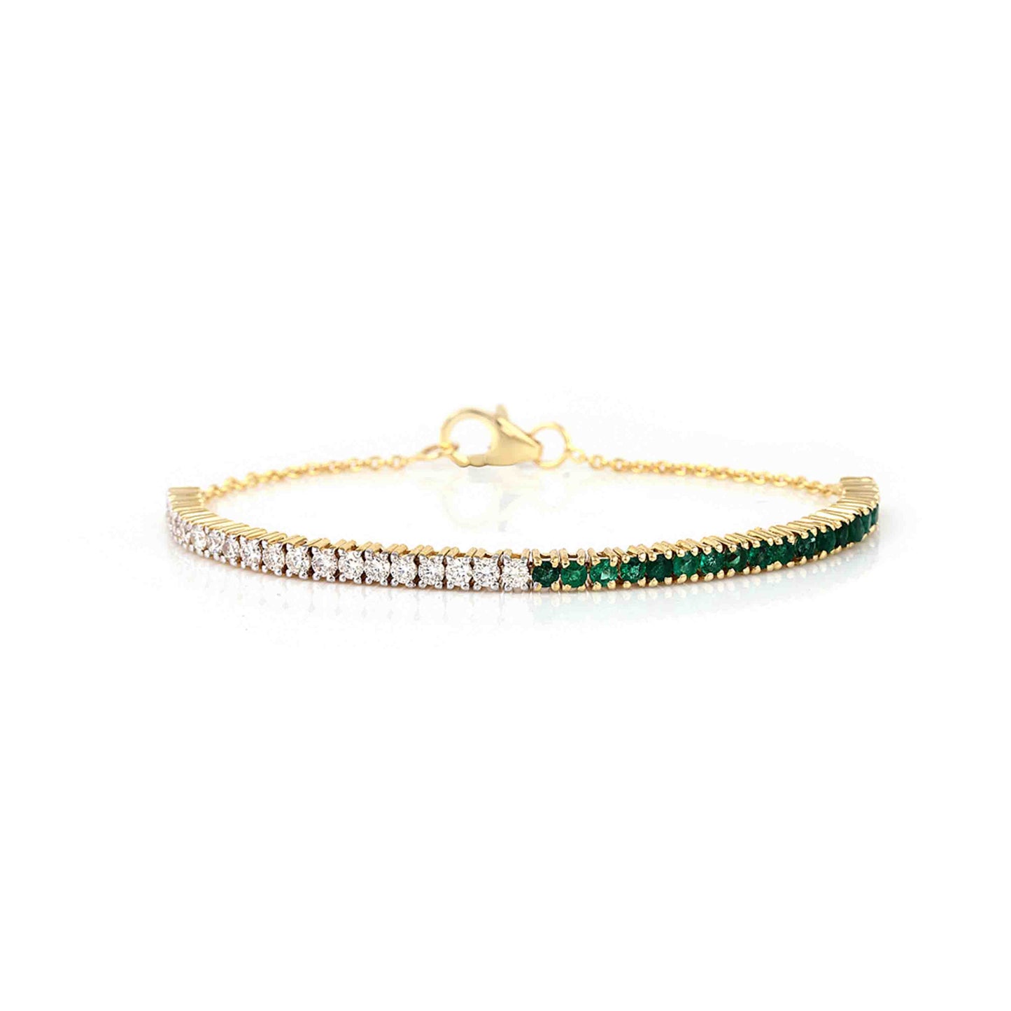 Sparkling Emerald and Diamond Fusion Bracelet