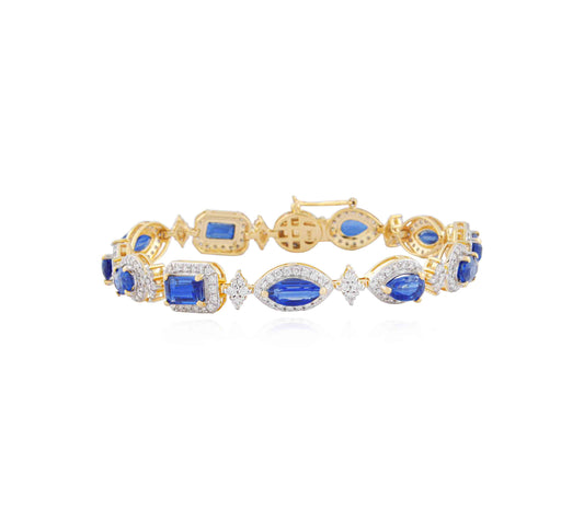 Grid Glam Blue Sapphire Bracelet