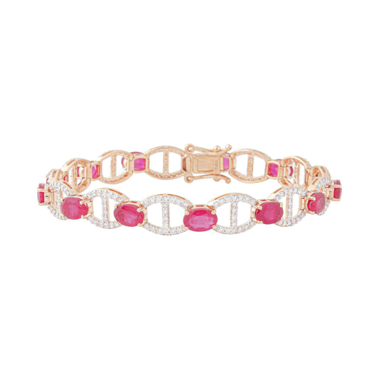 Halo Pink Tourmaline Bracelet