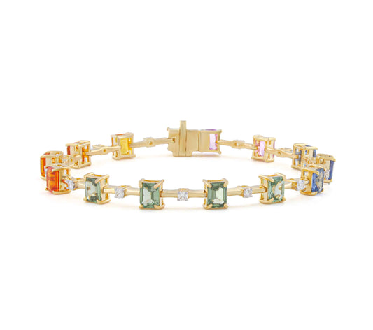 Multi Coloured Squared Bracelet
