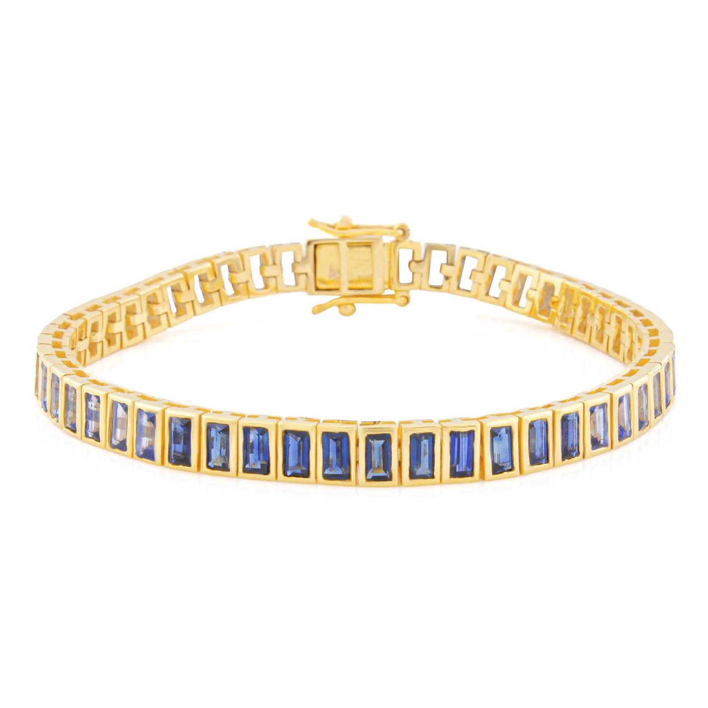 Blue Sapphire Tennis Bracelet in Gold