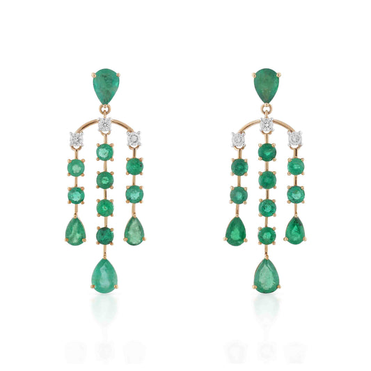 Statement Emerald Cascade Earrings