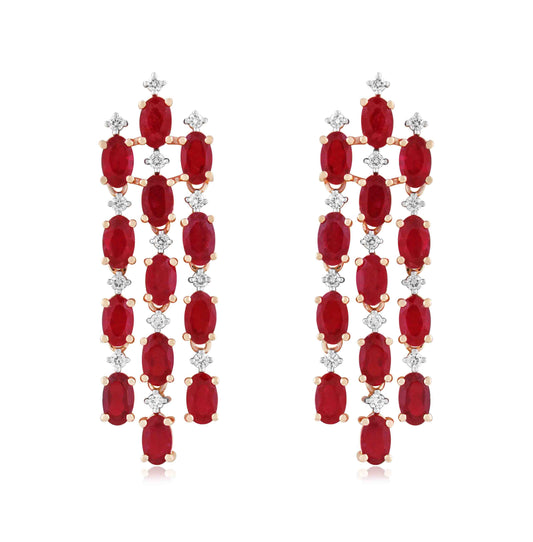 Ruby Waterfall Earrings