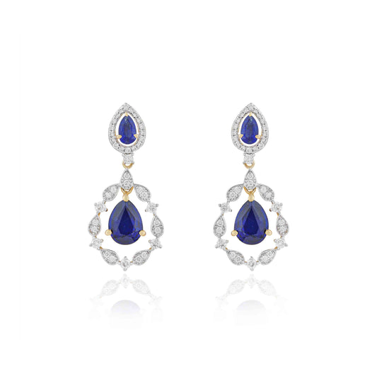 Royal Crescent Blue Sapphire Earrings