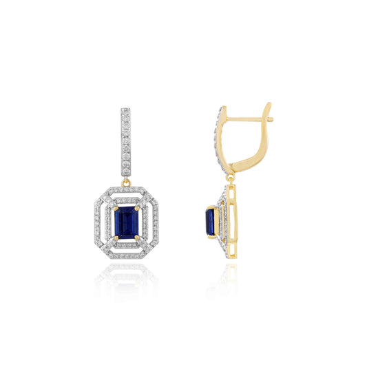 Blue Bias Sapphire Earrings