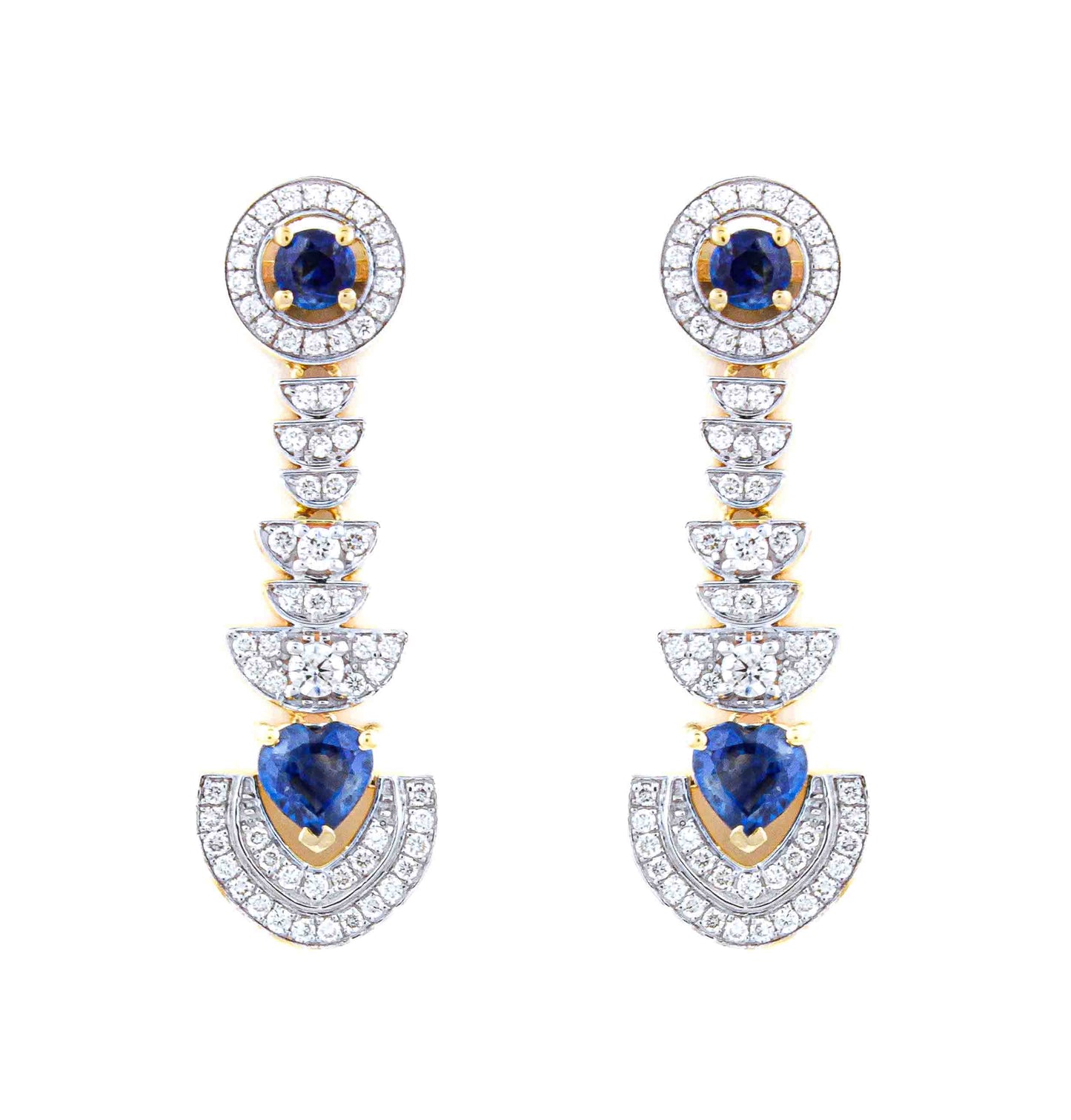 Twilight Maharaja Blue Sapphire & Diamond Earrings