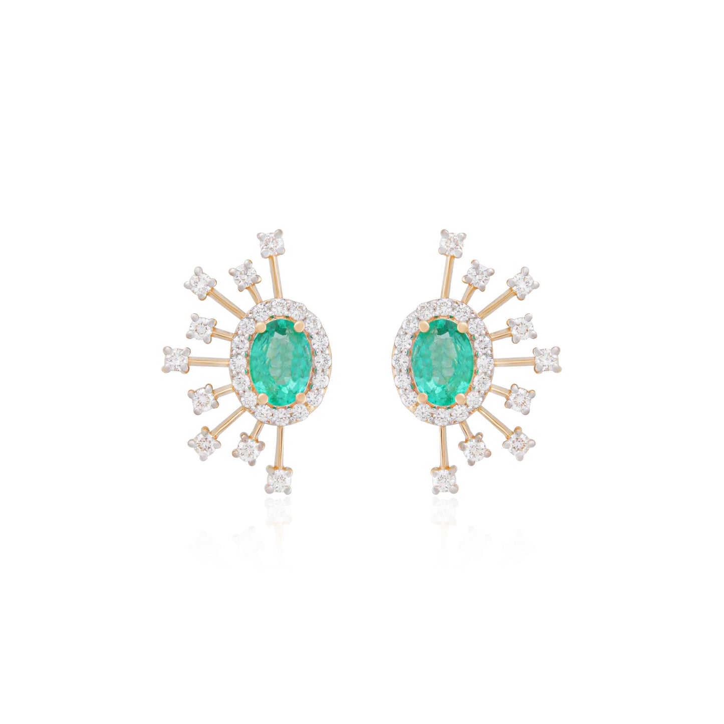 Surya Kiran Emerald & Radiant Diamond Earrings