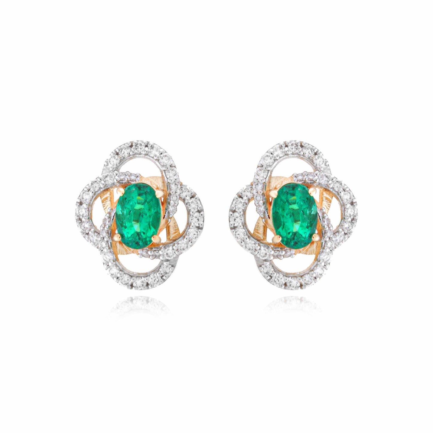 Phool Jaali Emerald & Diamond Earrings
