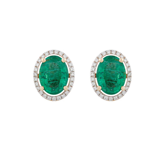 Surajmukhi Emerald & Diamond Studs