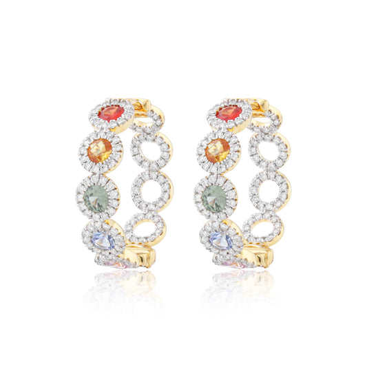 Cosmic Musti-Stone Hoops