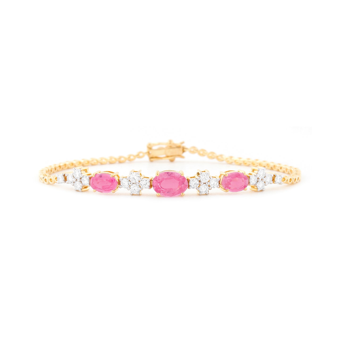 Crimson Ruby & Diamond Bracelet