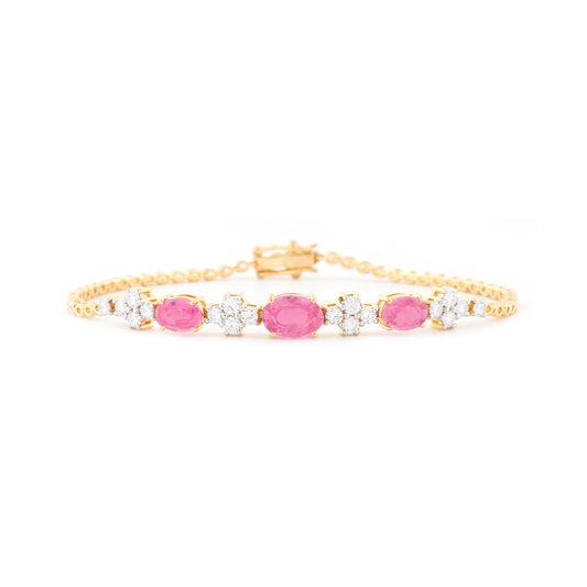 Crimson Ruby & Diamond Bracelet