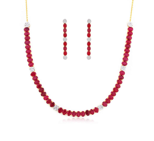 Lustrous Diamond & Ruby Set
