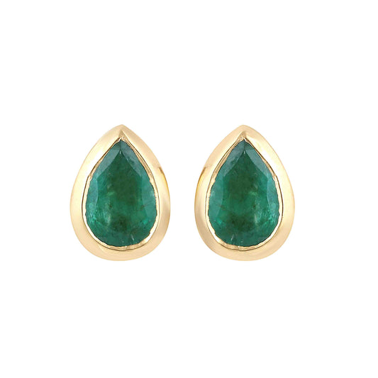 Tear Emerald Drop Studs