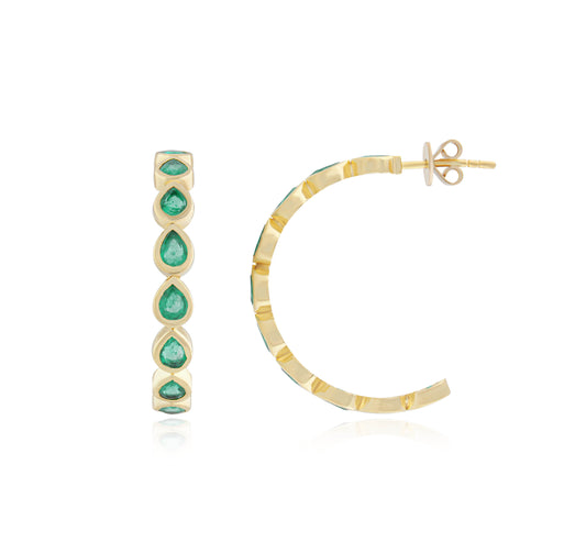 Classic Emerald Hoops