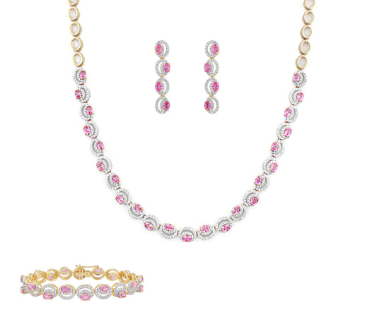 Allure Sapphire Pink Necklace Set