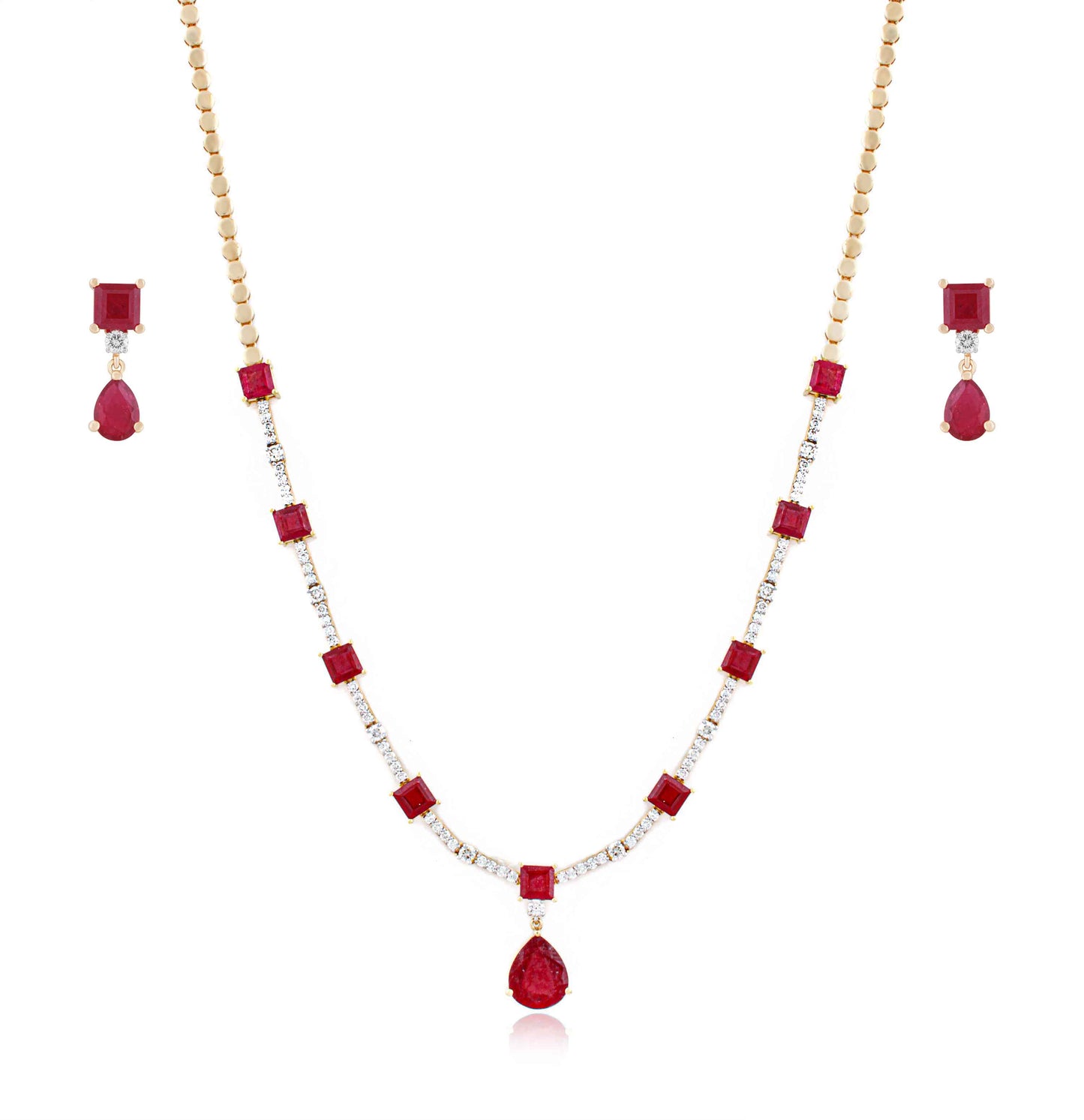 Drop Of Spring Ruby Necklace