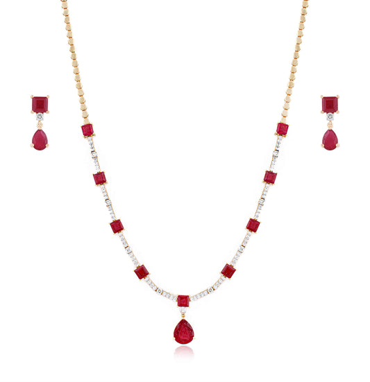 Drop Of Spring Ruby Necklace