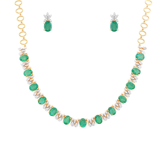 Radiant Emerald & Diamond Necklace