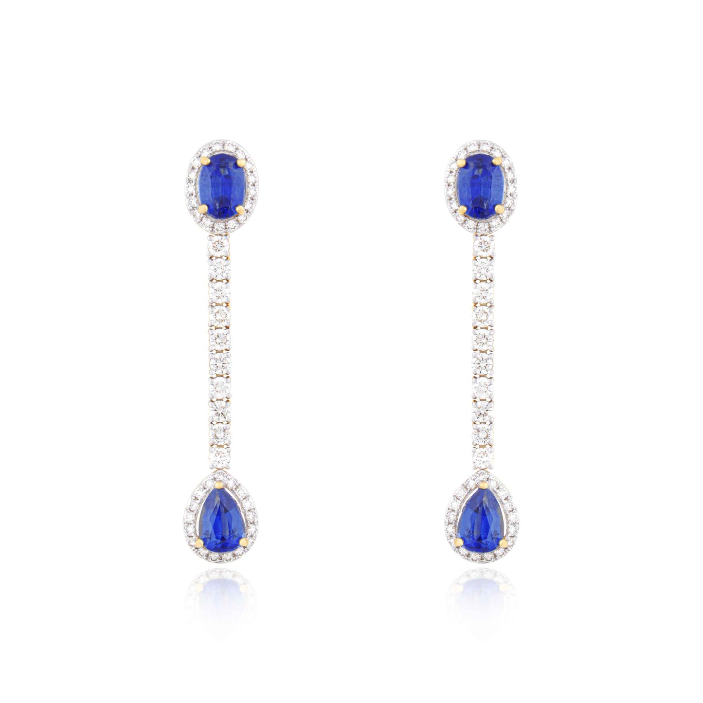 Pear Drop Blue Sapphire Earrings