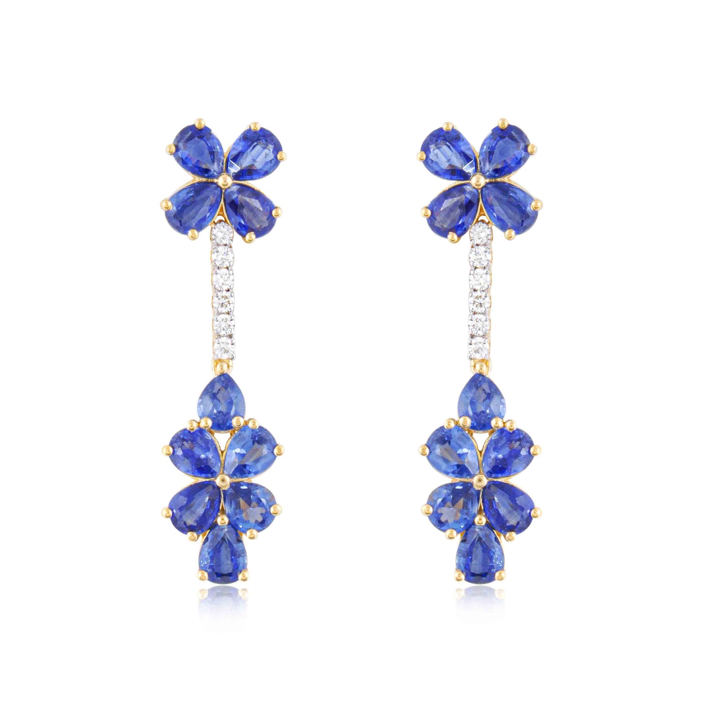 Twilight Petals Blue Sapphire Earrings