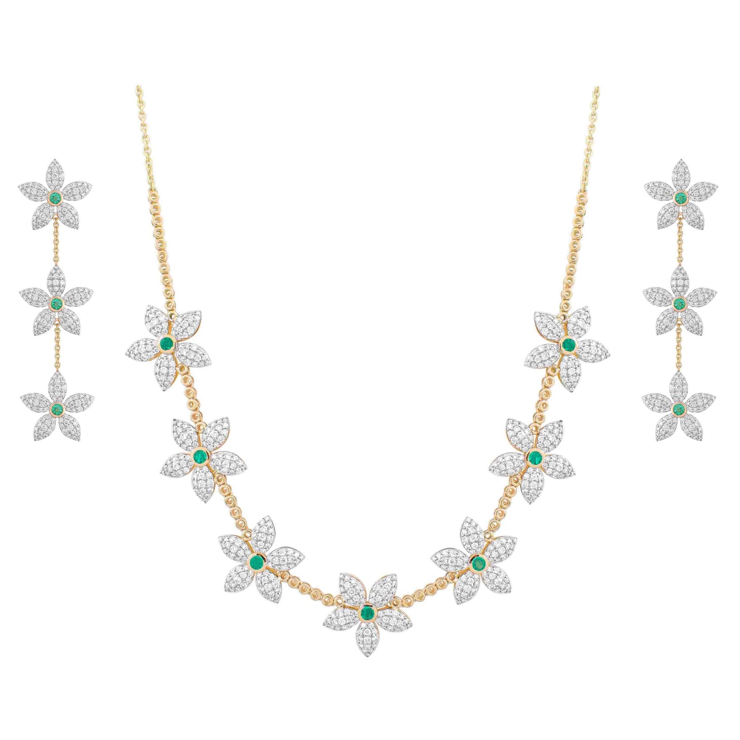 Starfall Grace Diamond & Emerald Set