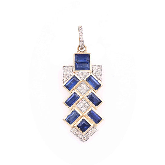 Blue Mosaic Blue Sapphire Pendant