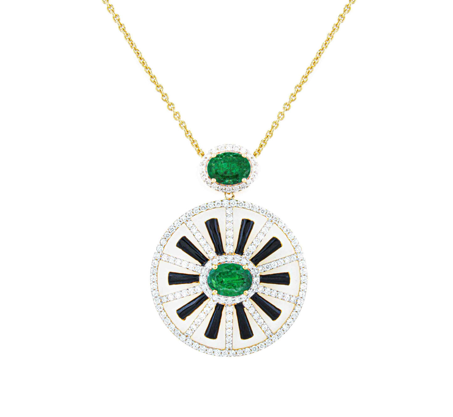 Sunburst Emerald Pendant