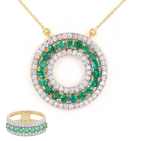 Wreath Emerald Pendant