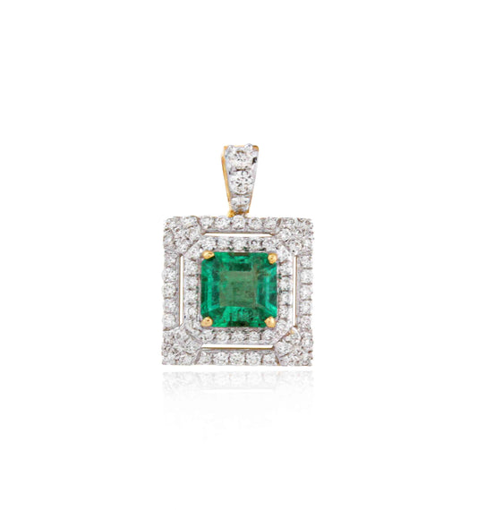 Regal Emerald Frame Pendant