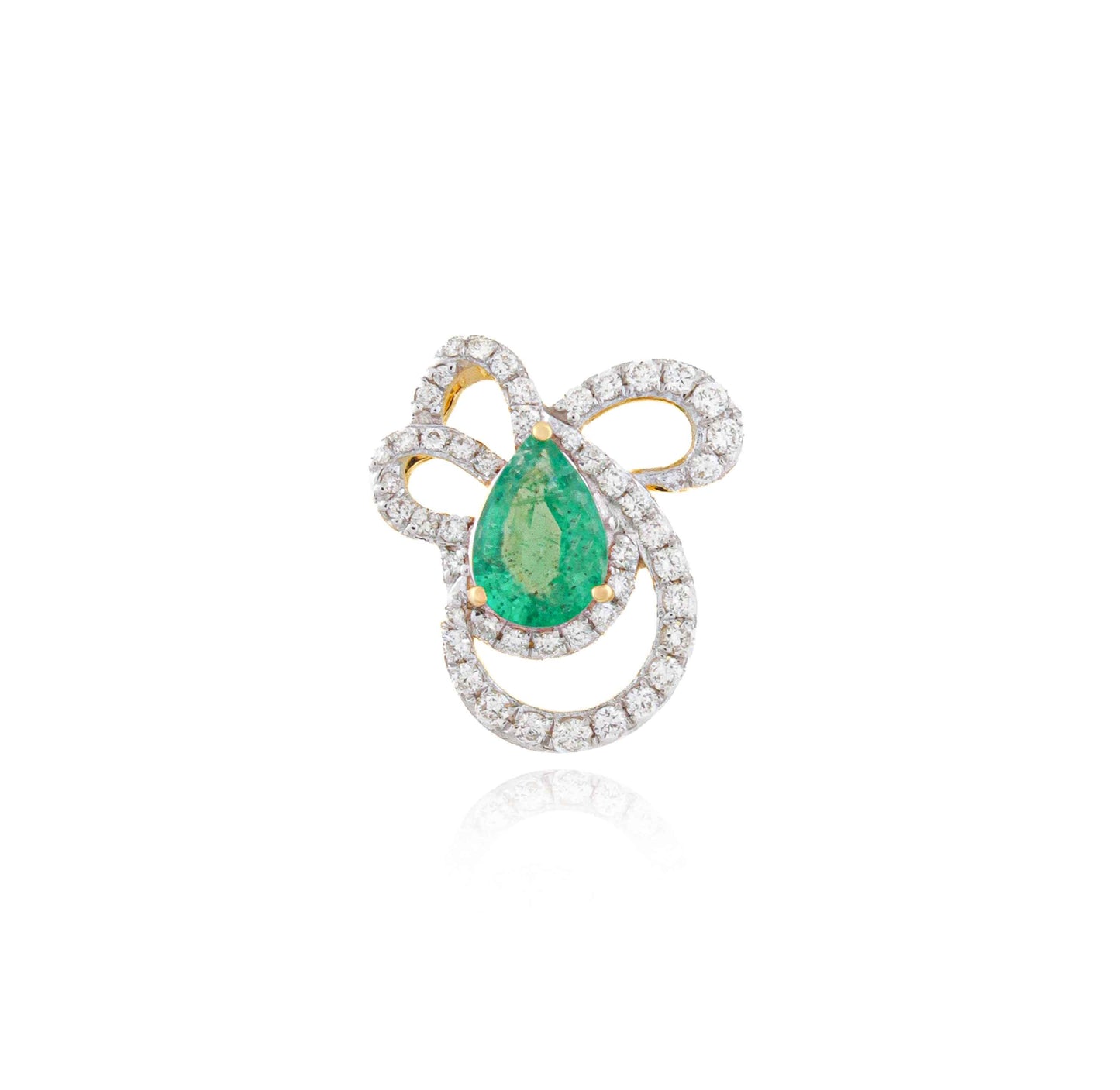 Emerald Knot Charm Ring