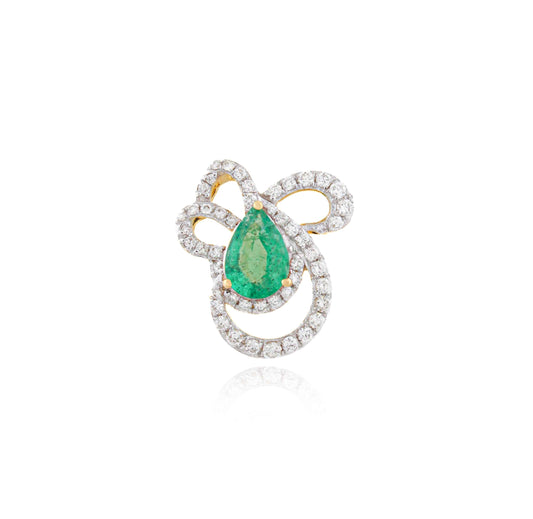 Emerald Knot Charm Ring