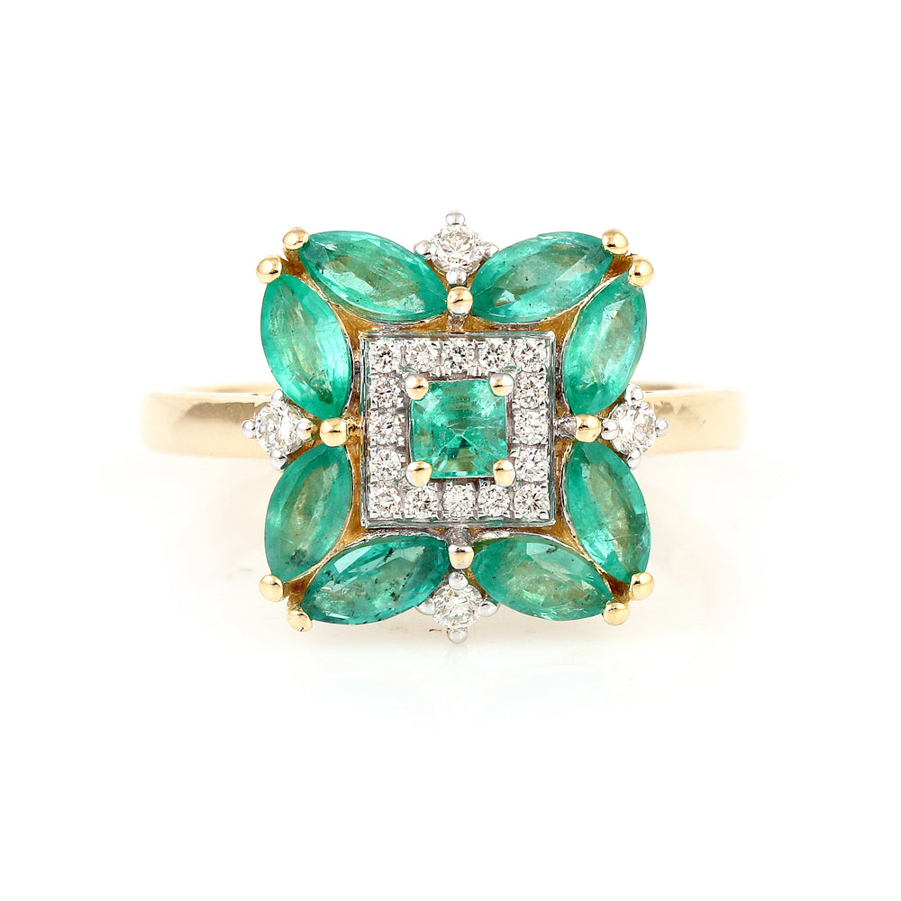Clover Emerald Ring