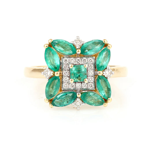 Clover Emerald Ring