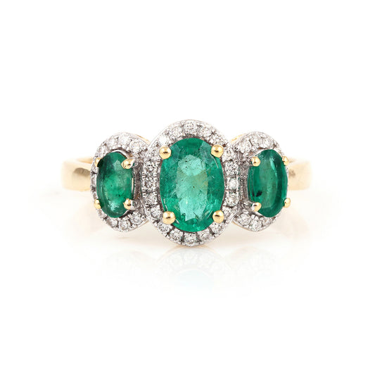 Trinity Emerald Ring