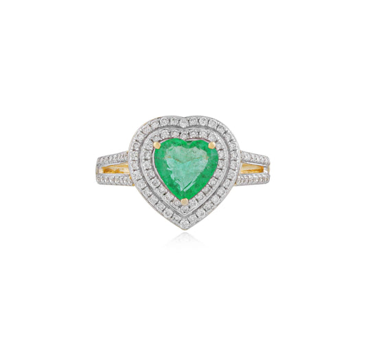 Timeless Heart Emerald Ring