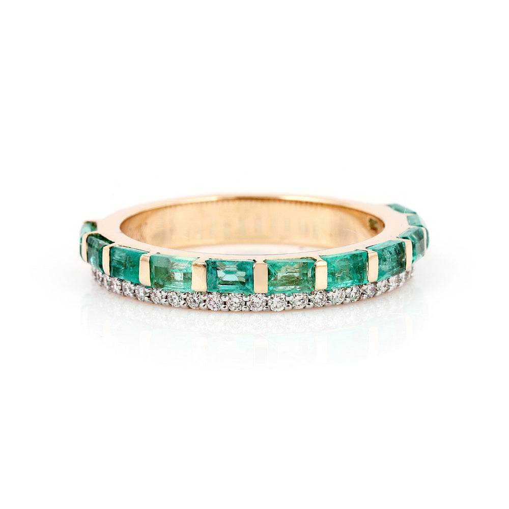 Emerald and Gold Eternity Band