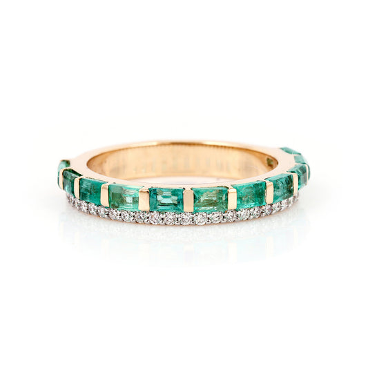 Emerald and Gold Eternity Band