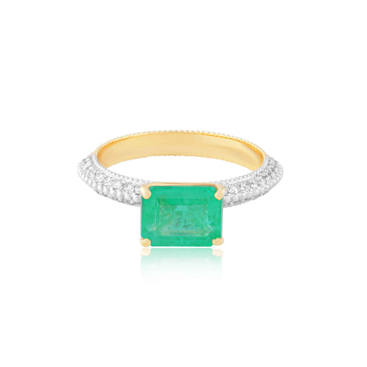 Emerald Frame Diamond Ring