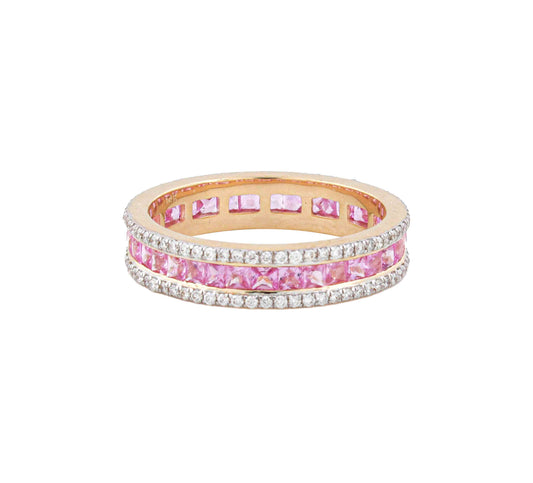 Contour Pink Sapphire Eternity Ring