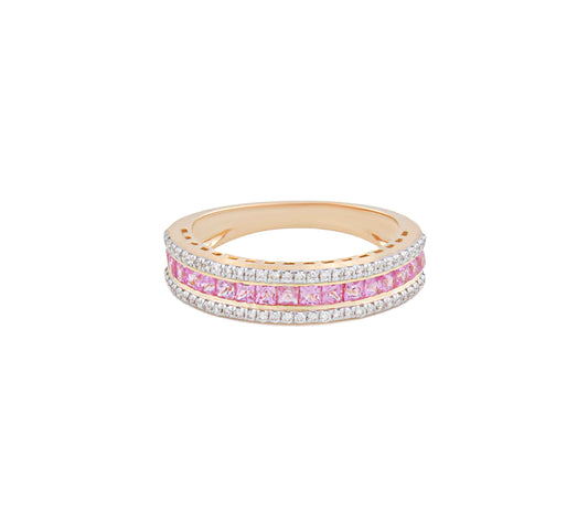 Crested Pink Sapphire Eternity Ring