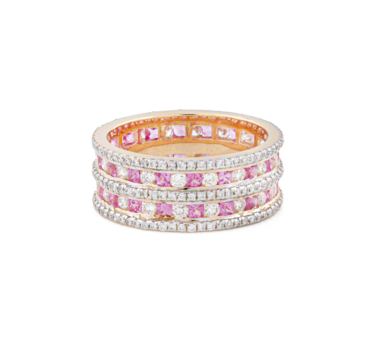 Tiered Pink Sapphire Circle Band