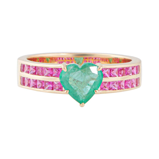 Heart Prism Emerald Ring