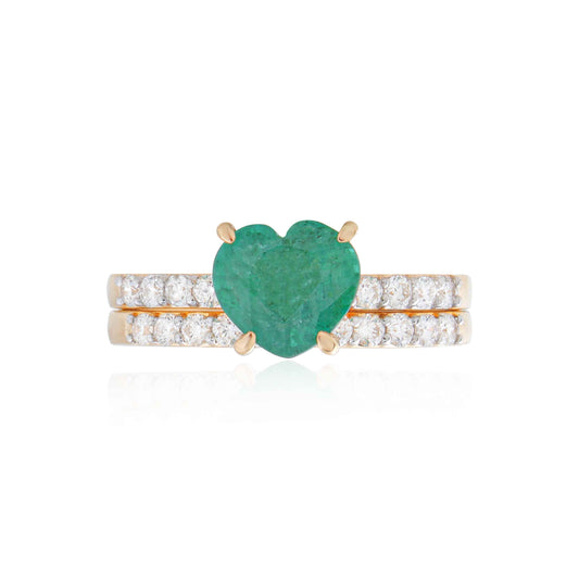 Linear Love Emerald Ring
