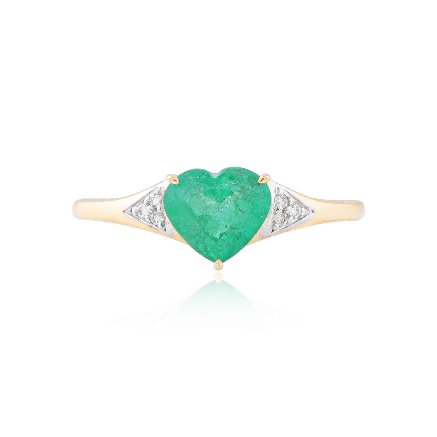 Heart Stone Emerald Ring