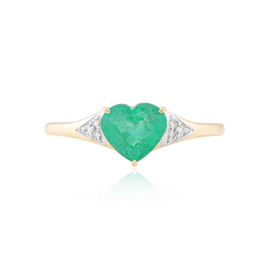 Heart Stone Emerald Ring