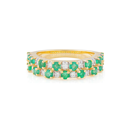 Floral Crown Emerald Ring